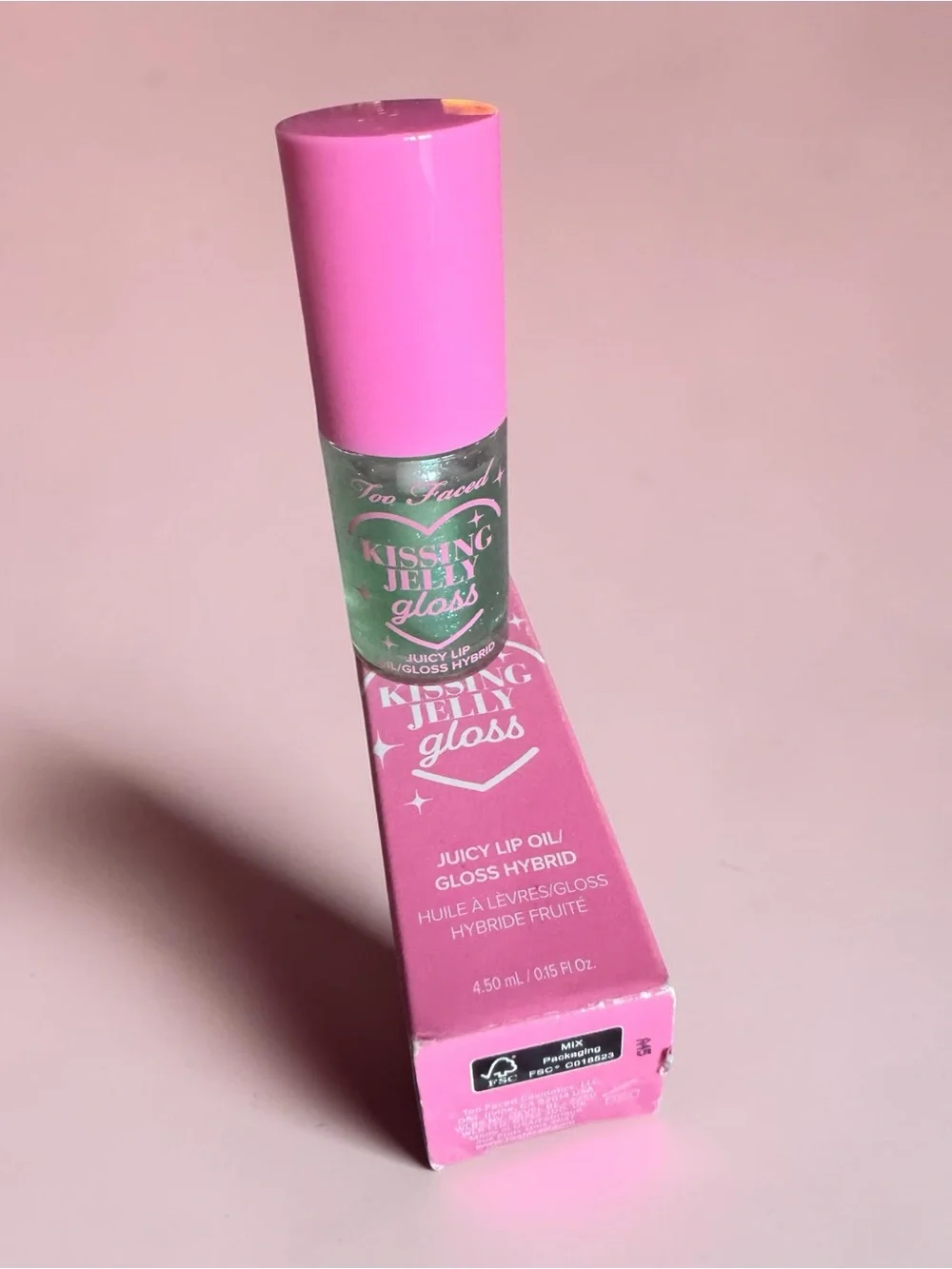 Too Faced Kissing Jelly Lip Oil Gloss in the shade Green Apple NIB